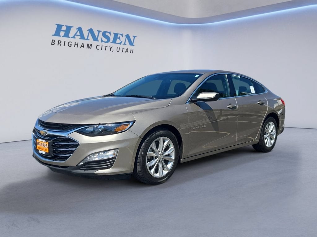 2024 Chevrolet Malibu 1LT in Mineral Gray Metallic — front three-quarter view