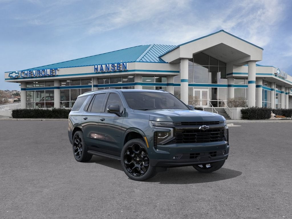2026 Chevrolet Tahoe RST in Cypress Gray — front three-quarter view